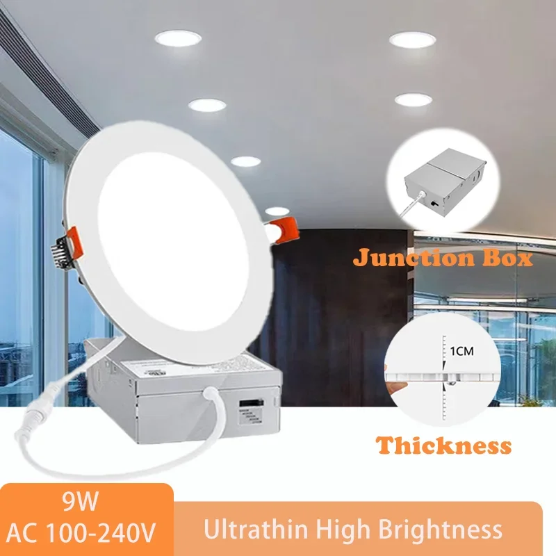 LED Downlight Recessed Ceiling Light Night Light Ultra Slim Junction Box Round Led Panel Light Dimmable Trimless LED Downlight