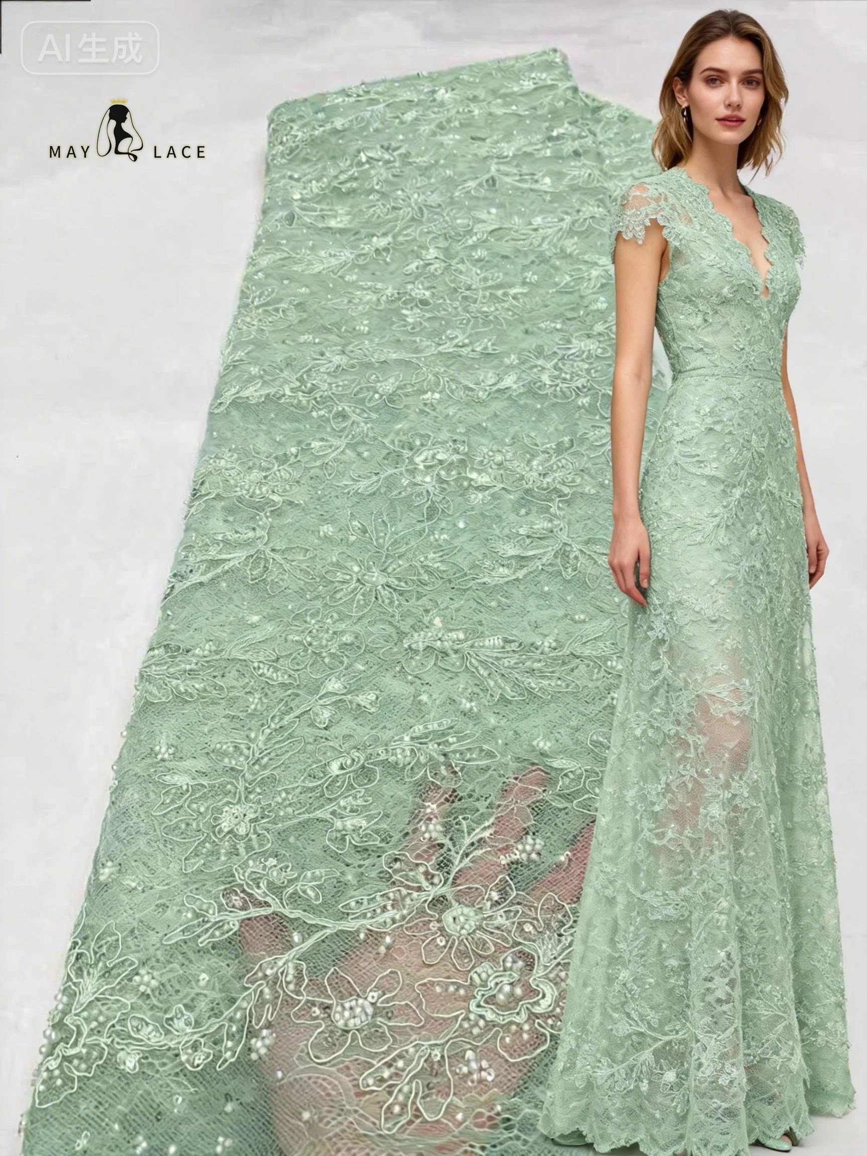 

Luxury African Lace Fabric Sequins Tulle Lace Fabric 2026 Embroidered Lace Nigerian Groom Fabric for Wedding Party Dress Sewing