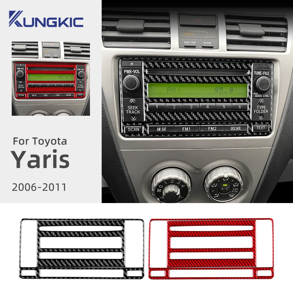 

Настоящая мягкая наклейка из углеродного волокна для Toyota Yaris 2006, 2007, 2008, 2009, 2010, 2011, LHD, рамка центральной консоли автомобиля, аксессуары для интерьера