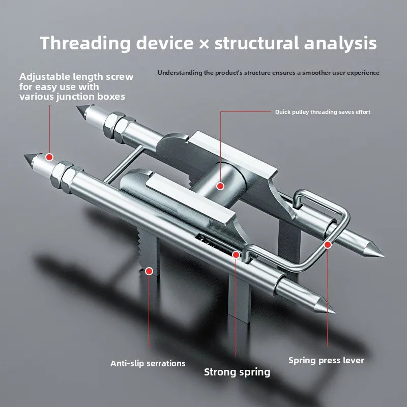 Handheld Manual Cable Puller Tool for Electricians and Plumbers, Durable Steel Wire Threader for PVC Conduit, 8M Length 5mm D