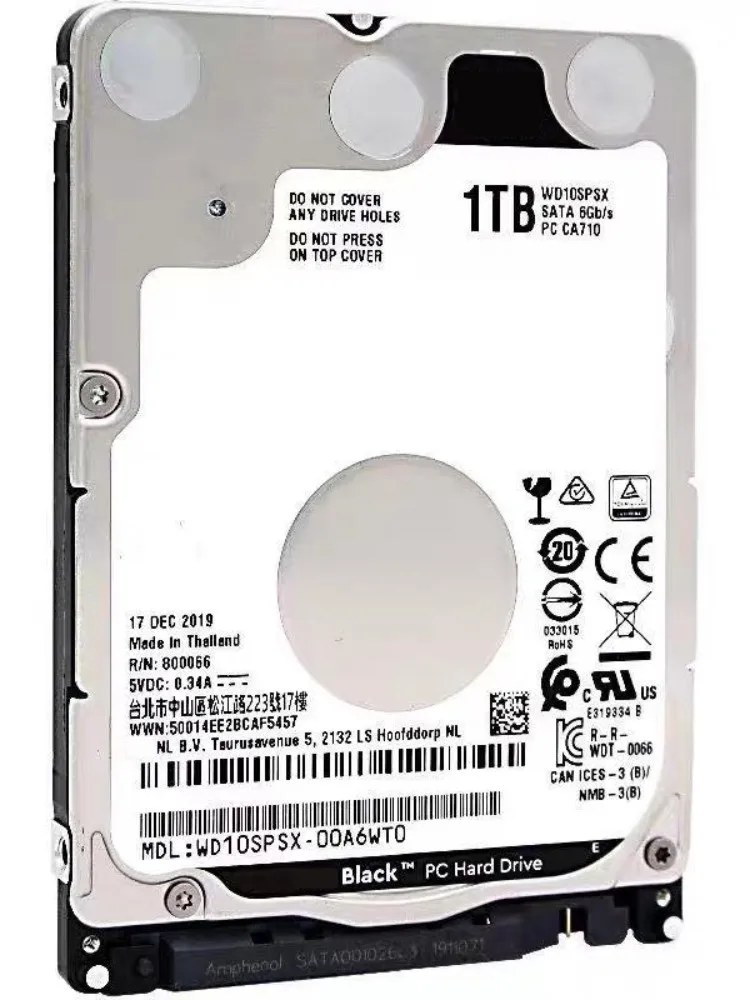 For Western digital 1tb 500gb wd black laptop internal hard drive 7200rpm sata class 6gb/s 64mb cache 2.5