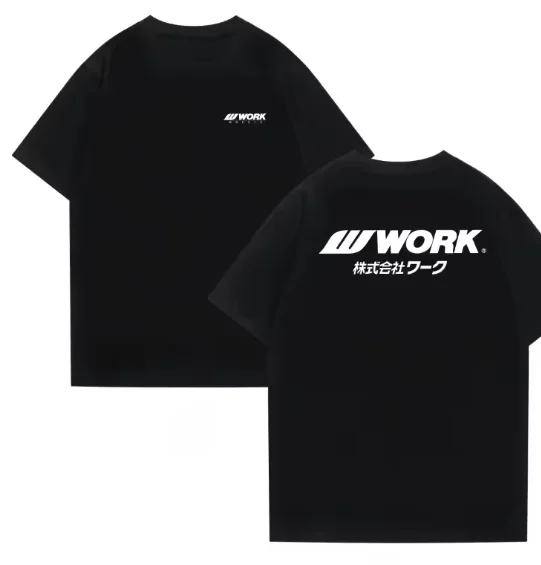 NewSummer WORK Short Sleeve Classic Wheel Racing Sponsor Clothing RIM Car Fashion T-shirt Modified Car T-shirt Men T-shirt Soft.