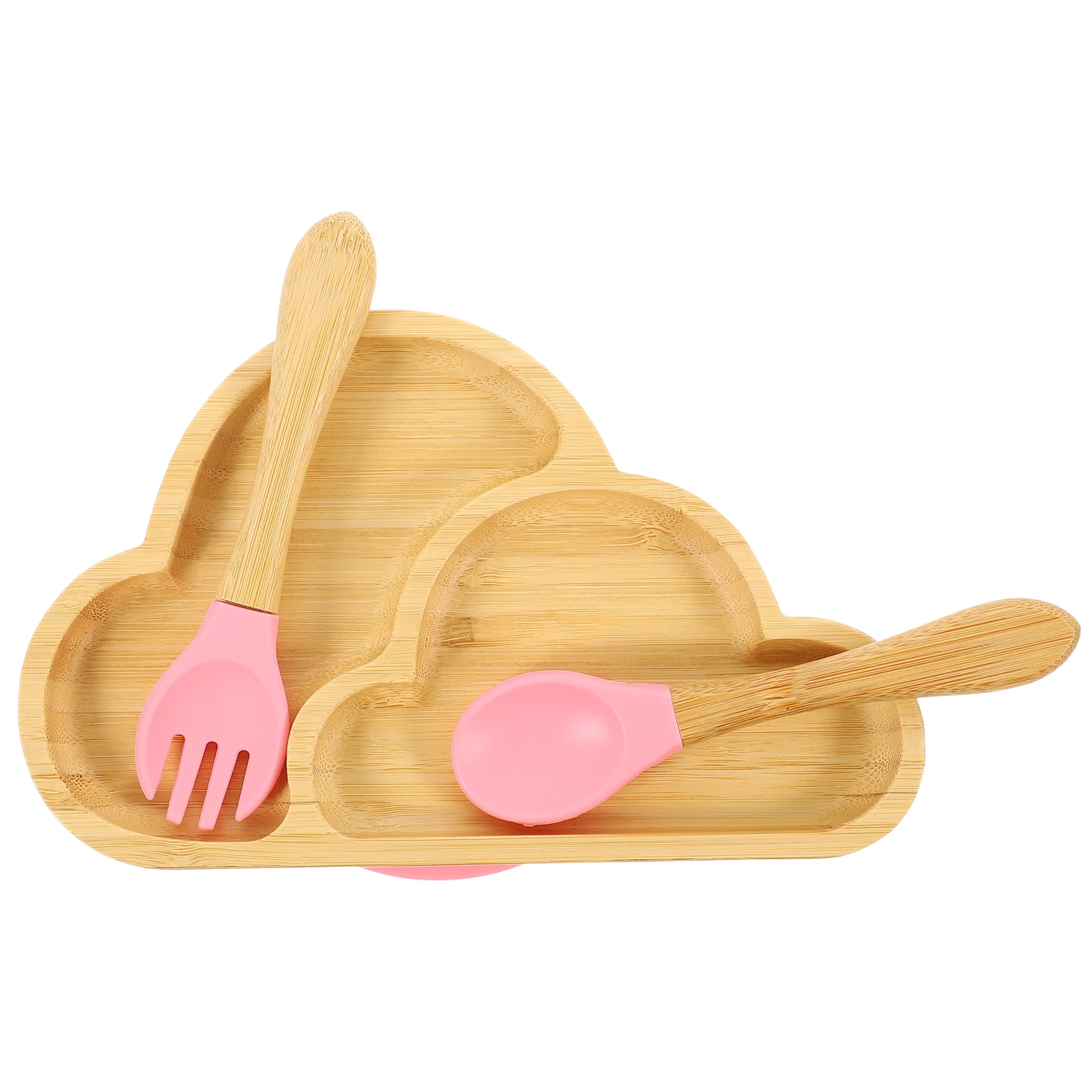 

1 set Bamboo Set Kids Suction Kids Suction Plates Baby Feeding Bowls Blue Toddler Utensils Bamboo Material
