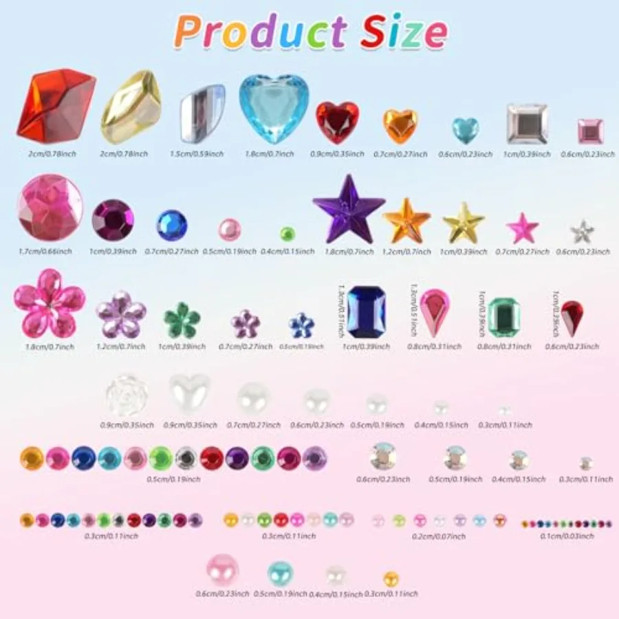 7500+PCS Jewel Stickers for Crafts, Self Adhesive Gem Stickers Kit, Acrylic Rhinestone Stickers Assorted Shapes for Scrapbookin