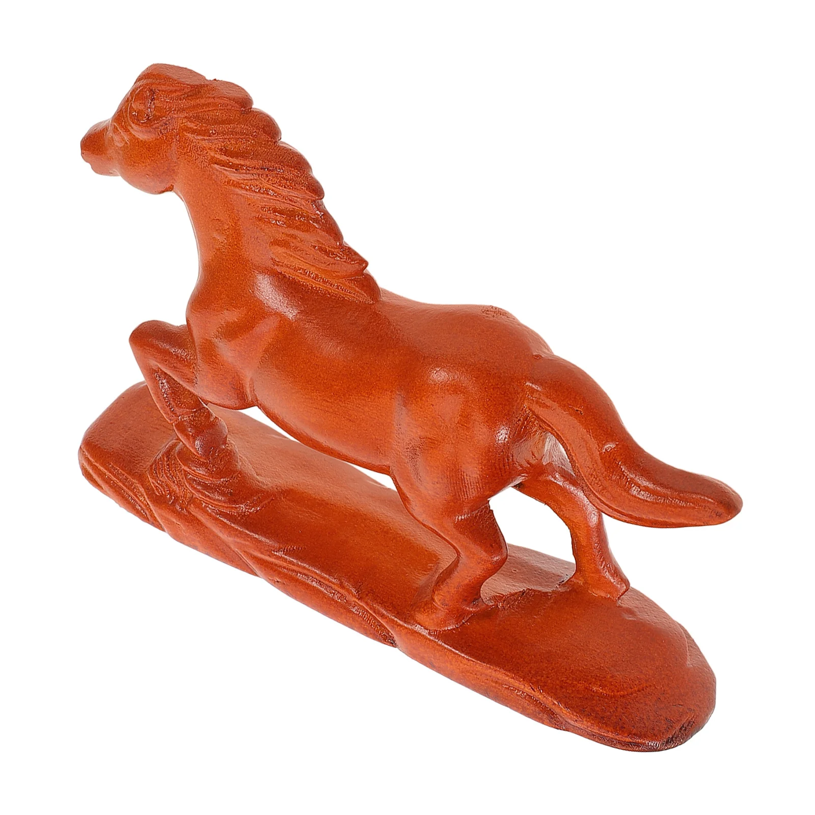 

Wood Horse Statue Smooth Surface Decorative Sculpture Horse Ornament for Desktop Home Decoration Simulation Animal Model