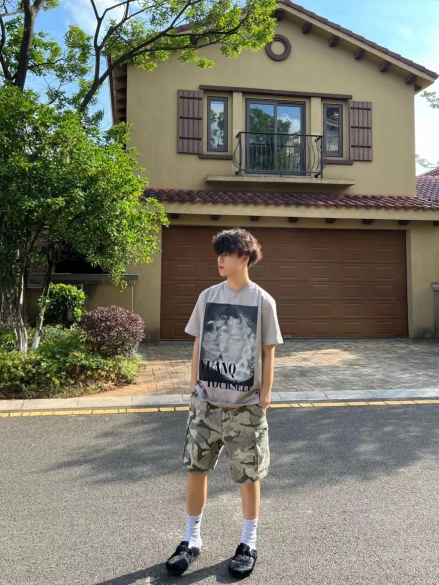 

Американская уличная сумка-аккордеон, камуфляжная спецодежда, летние повседневные спортивные брюки пять четвертей на открытом воздухе