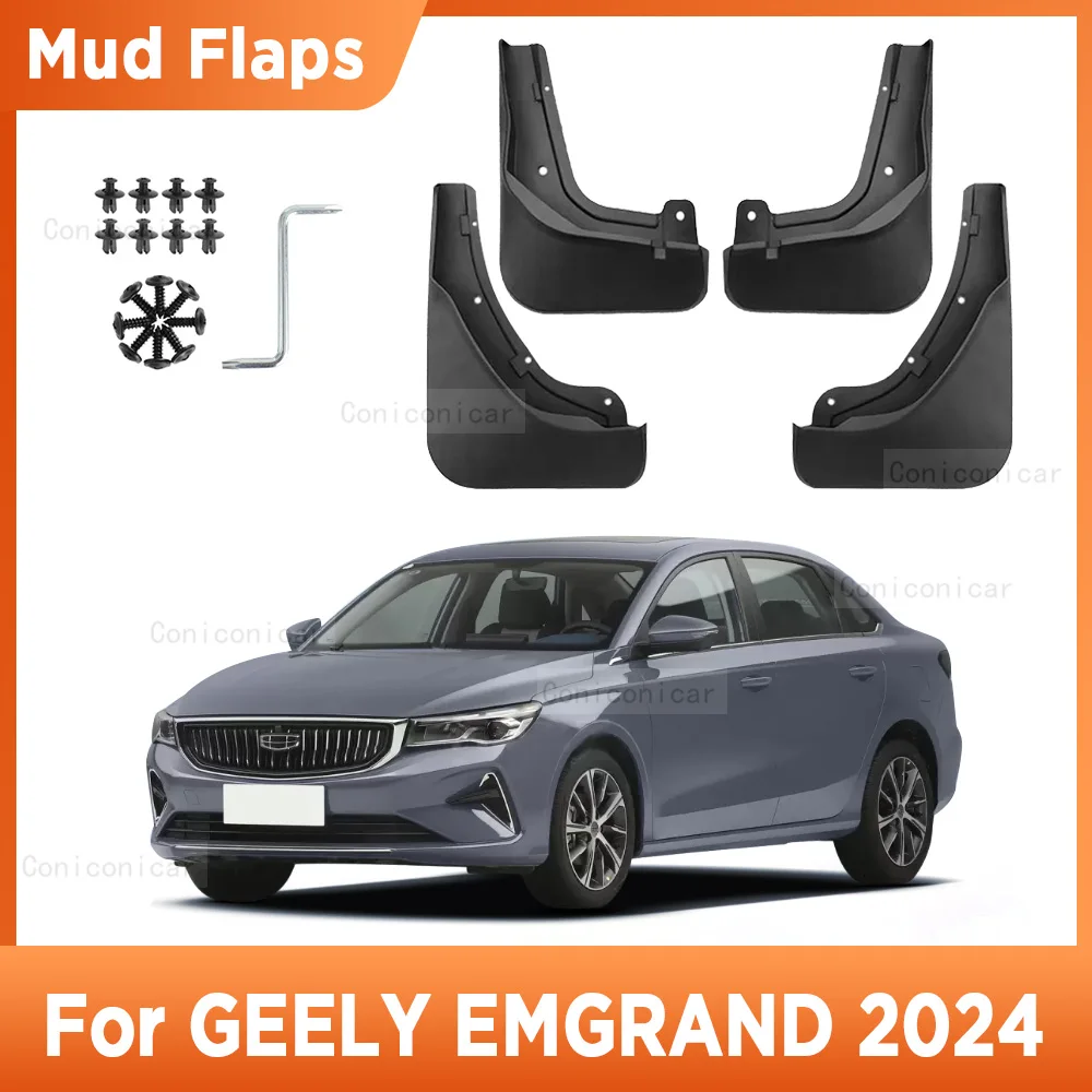 

4Pcs For GEELY EMGRAND 2024 Mudflaps Mud Guards Flaps Splash Guards Mudguards Fender Front Rear Wheel Accessories