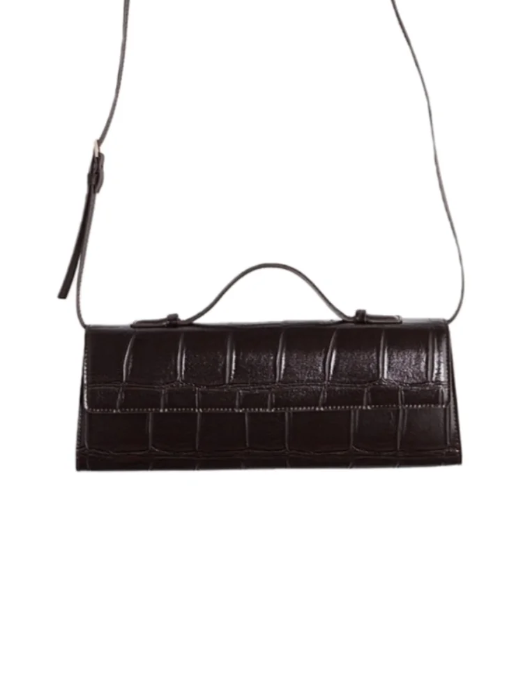 New Alligator Pattern Design Fashionable Rectangular Handbag Retro Magnetic Buckle Crossbody Bag Female Portable Purse