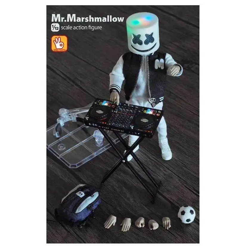 360toys 1/12 Finished Product Movable Doll Cotton Candy DJ Doll Disc Maker Mr. Marshmallow Toys Model Festival Gift for Boys