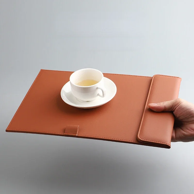 Pasta de conferência a4, pasta de papelaria de negócios, pastas de arquivo de contrato de couro, bloco de notas, placa de clipe, grampos de escrita, escritório, escola