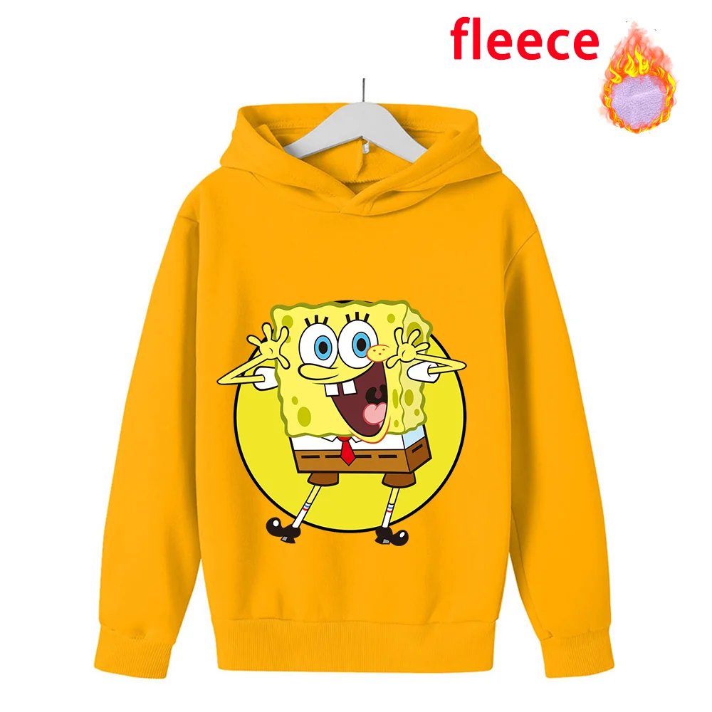 SpongeBob SquarePants Hoodies Pullover Oversized Patrick Star Sweatshirts Plush Cotton Hooded Sweatshirt Heavyweight Streetwear