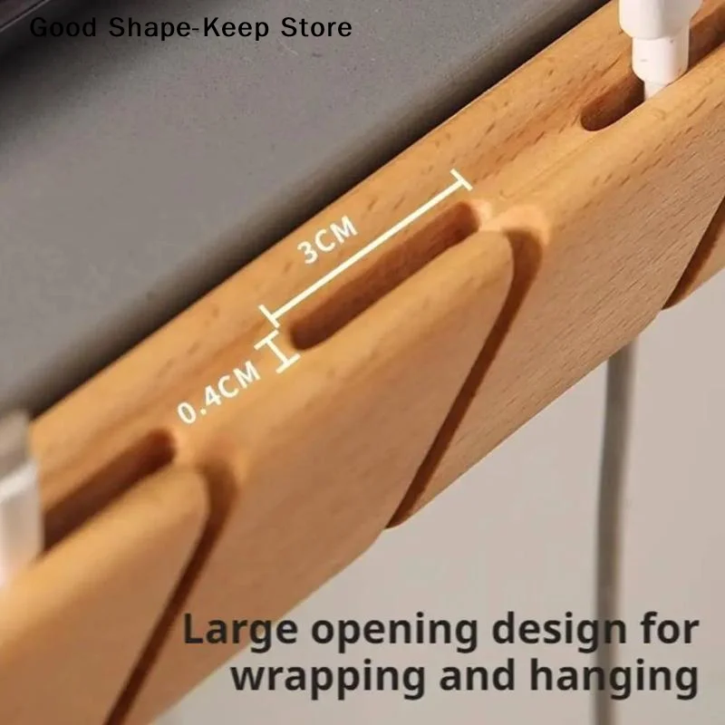 dailySolid Wood Cable Organizer Desktop Storage Box Secure Design For Data Cables Headphones Ideal For Office Workspace