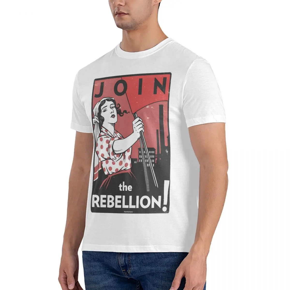 Join The Rebellion_ (Vector Recreation) T-Shirt Men Feminism Novelty 100% Cotton Tee Shirt Round Neck Short Sleeve T Shirt