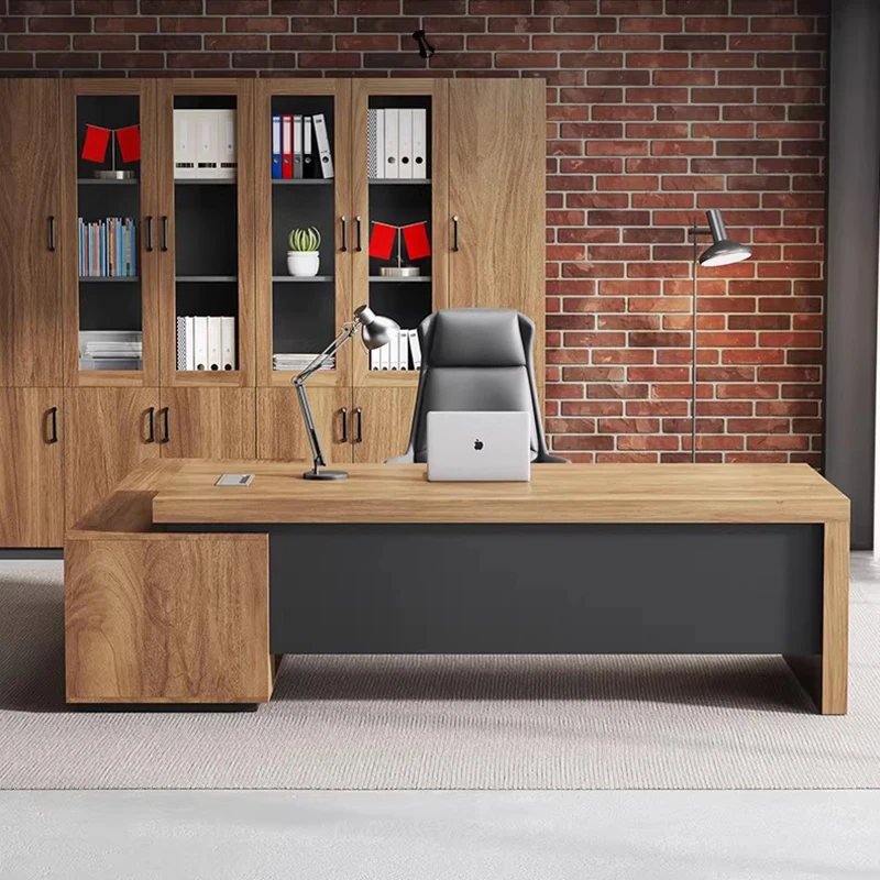 Wooden Computer Office Desk Luxury Reception Storage Nordic Office Desk Aesthetic Organizers Mesa Ordenador Commercial Furniture