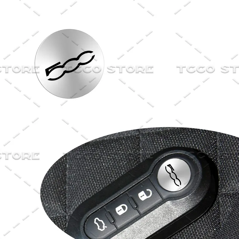 14mm 5Pcs Badge Car Emblem Remote Key Stickers Decor For Fiat 500 Logo Abarth 595 695 Panda Punto Bravo Stilo Accessories