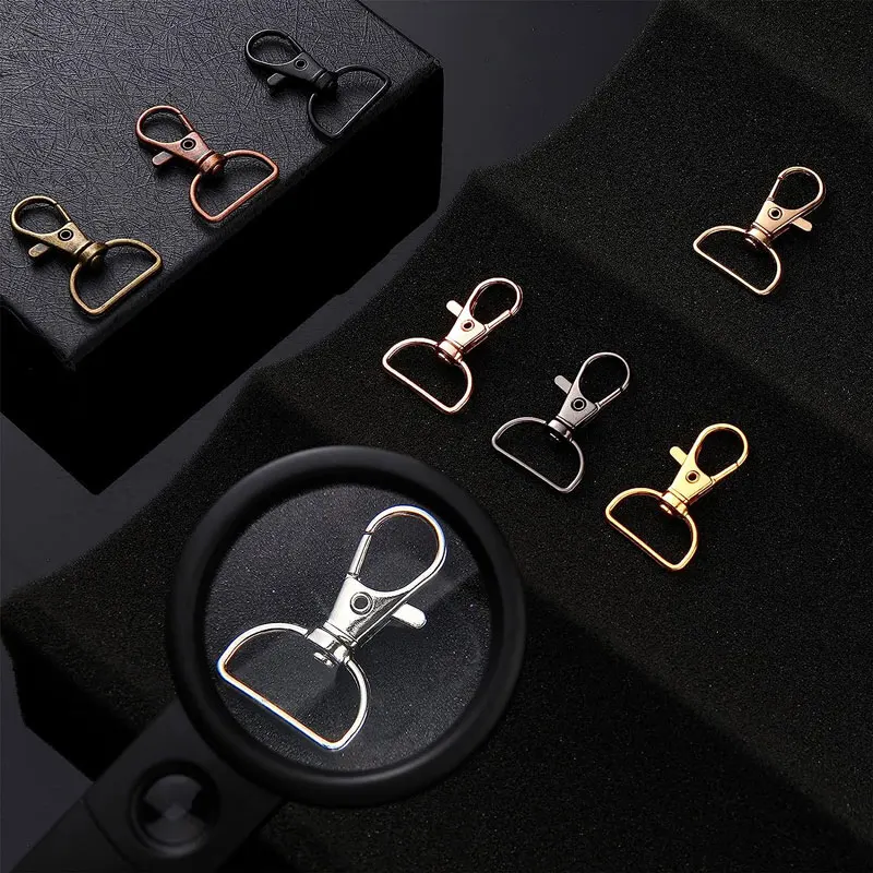 5/10/20Pcs Swivel Clasp Hooks Key Chain Clip Hooks D Ring Clip Lanyard Hardware for Keychain Lanyard Making DIY Craft