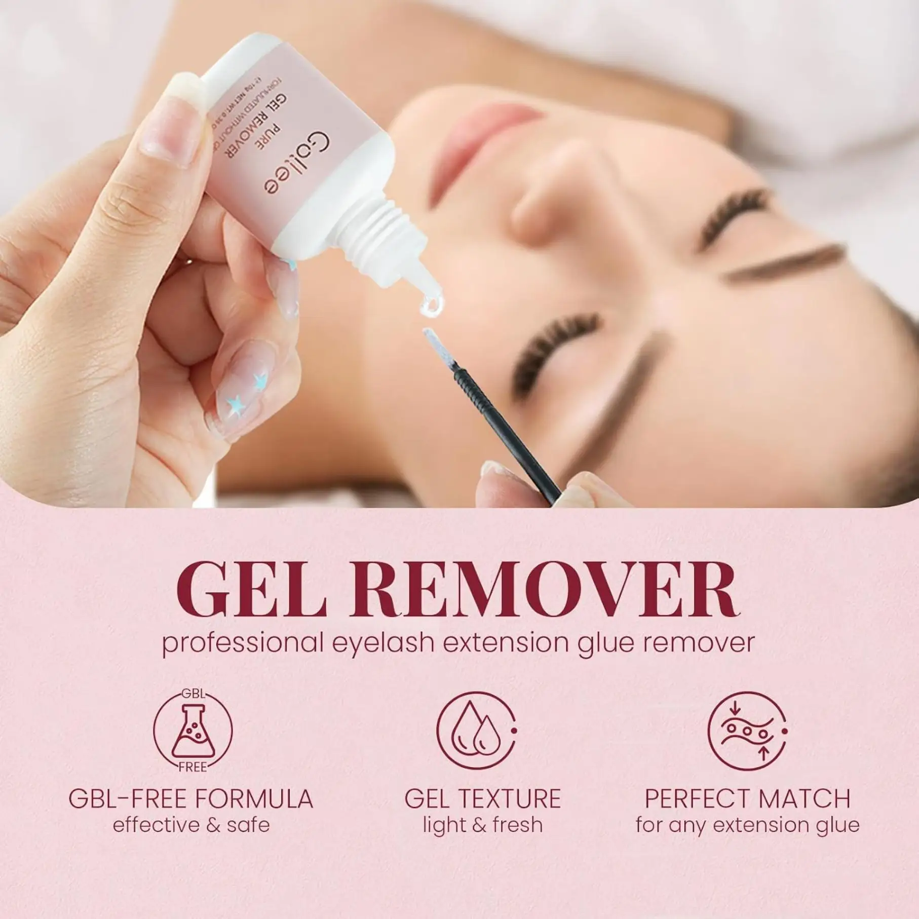 Eyelash Extension Remover Gel Lash Remover Gentle Efficient Dissolver for Eyelash Extension Glue Safe for Sensitive Eye