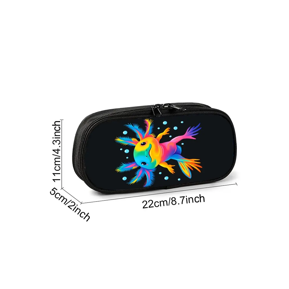 Hot Sales Mexican axolotl Print Layered Pencil Case Quality 2D Flat Cartoon Pen Bag Best Gift for Boys/Girls School Supplies