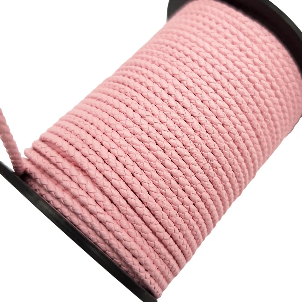 2mm Pink Braided PU Leather Cords for Jewelry Making in Bracelet Necklace or Pendant, Soft Microfiber