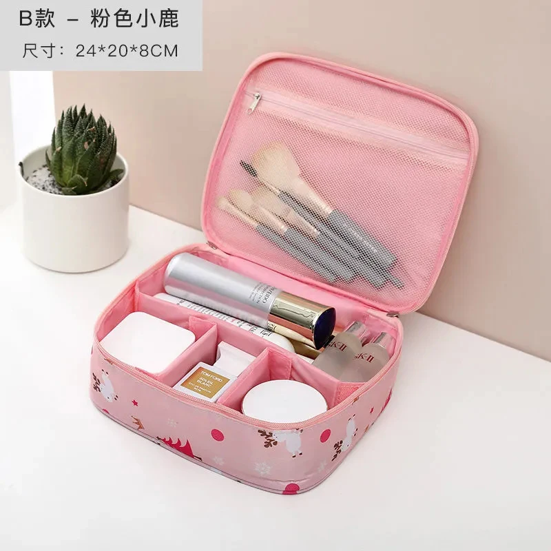 Korean version of the portable travel cosmetic bag female students large-capacity cosmetic storage box large cute hand wash bag