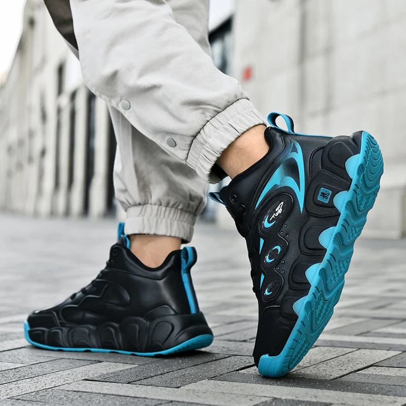 Plus Große Größe 50 51 52 53 54 Herren Basketballschuhe Leder Sneakers Knöchel Sportschuhe Anti-Rutsch Winter Plüsch Super Warm Neu – Detail 23