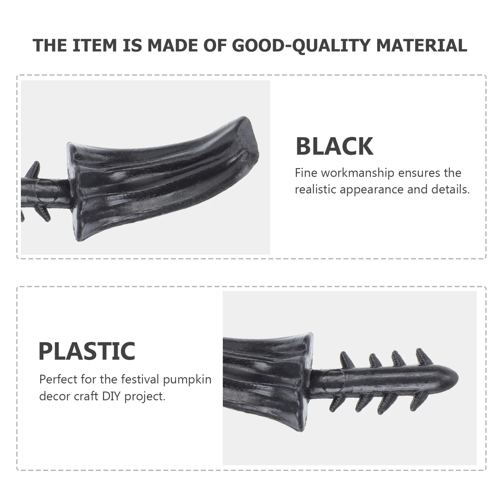 

60Pcs Pumpkin Handle Accessories Plastic Black Simulated Small Size Thanksgiving Halloween Decor