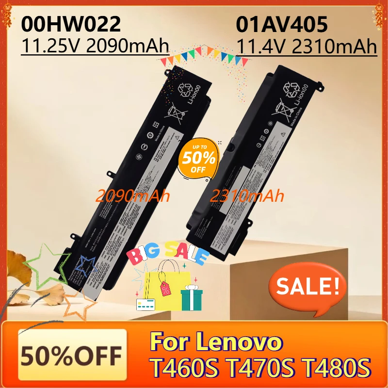 

New 01AV405 00HW022 01AV406 01AV408 01AV407 00HW024 00HW025 Laptop Battery for Lenovo ThinkPad T460S T470S 27Wh Bateria