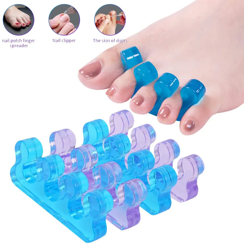 سيليكون تو فواصل الورم مصحح للنساء الرجال أدوات طلاء الأظافر العظام تو الفواصل لأصابع القدم المتداخلة المطرقة