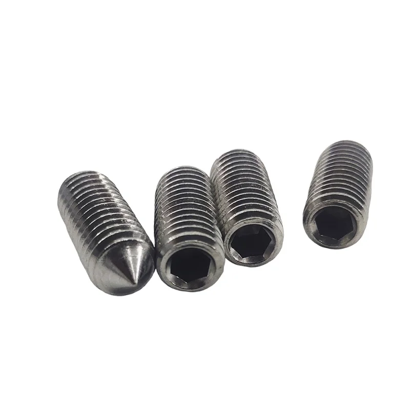2/5/10/20/50Pcs Hex Hexagon Socket Set Screw Cone Point Grub Screw M2 M2.5 M3 M4 M5 M6 M8 M10 M12 304 Stainless Steel DIN914