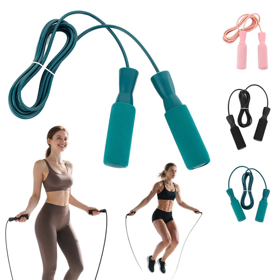 

Portable Home Gym Fitness Equipment 360° Bearings Anti-Slip Grip Steel Cable Jump Rope for Cardio T Weight Loss Training