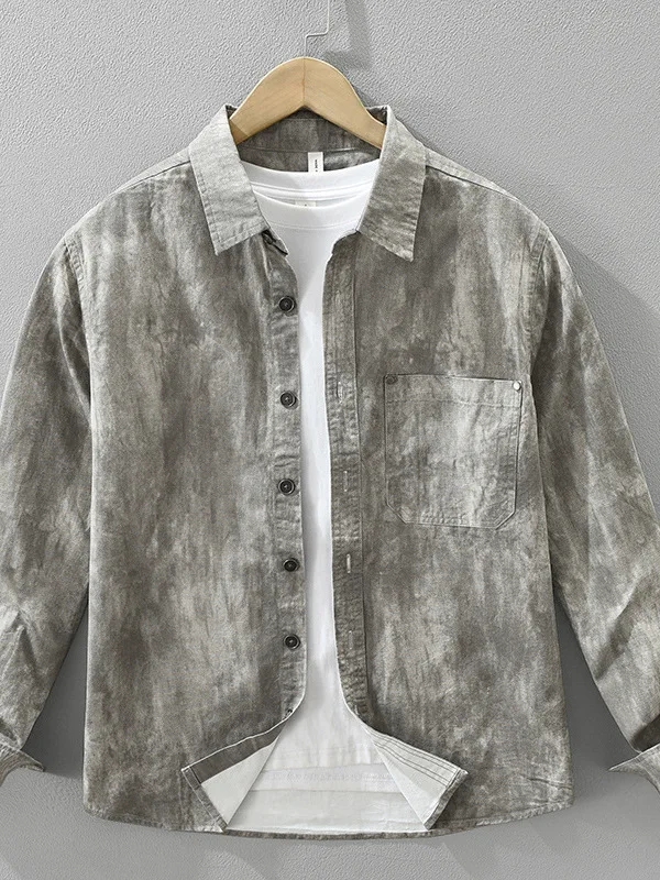 

Модная длинная све Tie Dye Cotton irt, мужская свободная повседневная верхняя одежда irt Haome, сезонная одежда на весну и осень