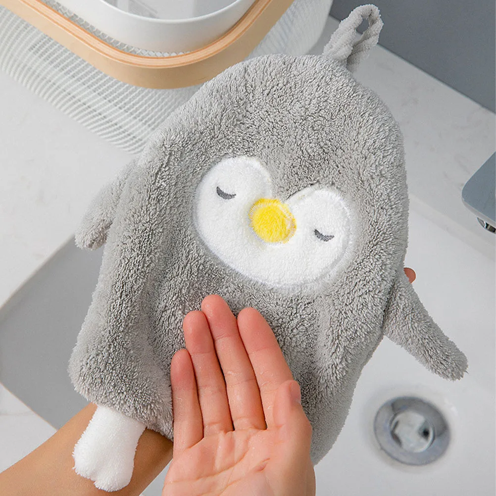 

Cartoon Animal Hand Towels Coral Fleece Material Soft Absorbent Hanging Washcloth for Bathroom Kitchen Use Drying