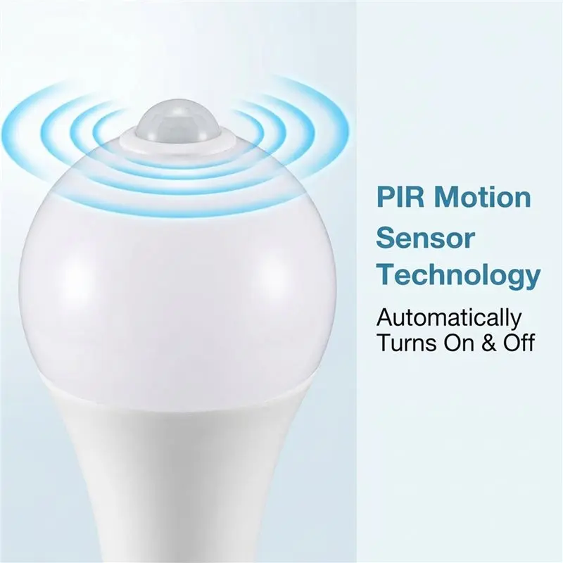 AA94-4PCS E27 LED Motion Sensor Bulb LED Lamp PIR Sensor Light Bulb Auto ON/OFF Night Light For Porch Stairs Garage Lights 15W