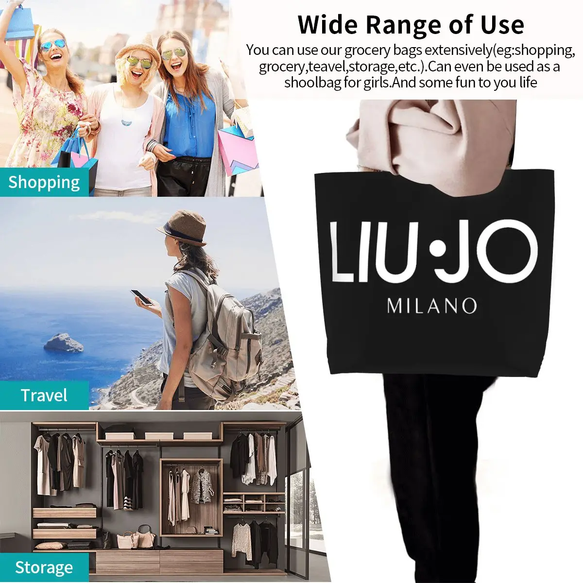 Street Man Woman Liu Jo Top Handle Bags Large Capacity Merch Tote Bags Large