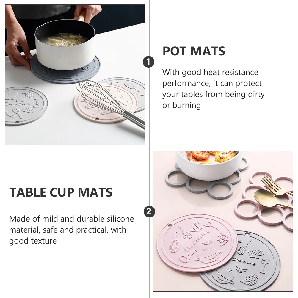 

3Pcs Silicone Hot Pads Heat Resistant Table Cup Mats Teacup Cushions for Home Dining Table Decor Heat Insulated Pot Mats