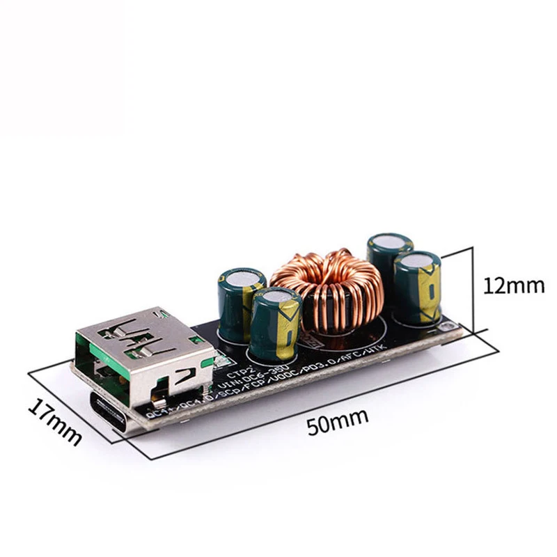 QC4.0 PD3.0 USB Type-C Mobile Phone Quick Charge Adapter 6 -35V Step Down Buck Boost Module For Huawei SCP/FCP Apple PD Qualcomm