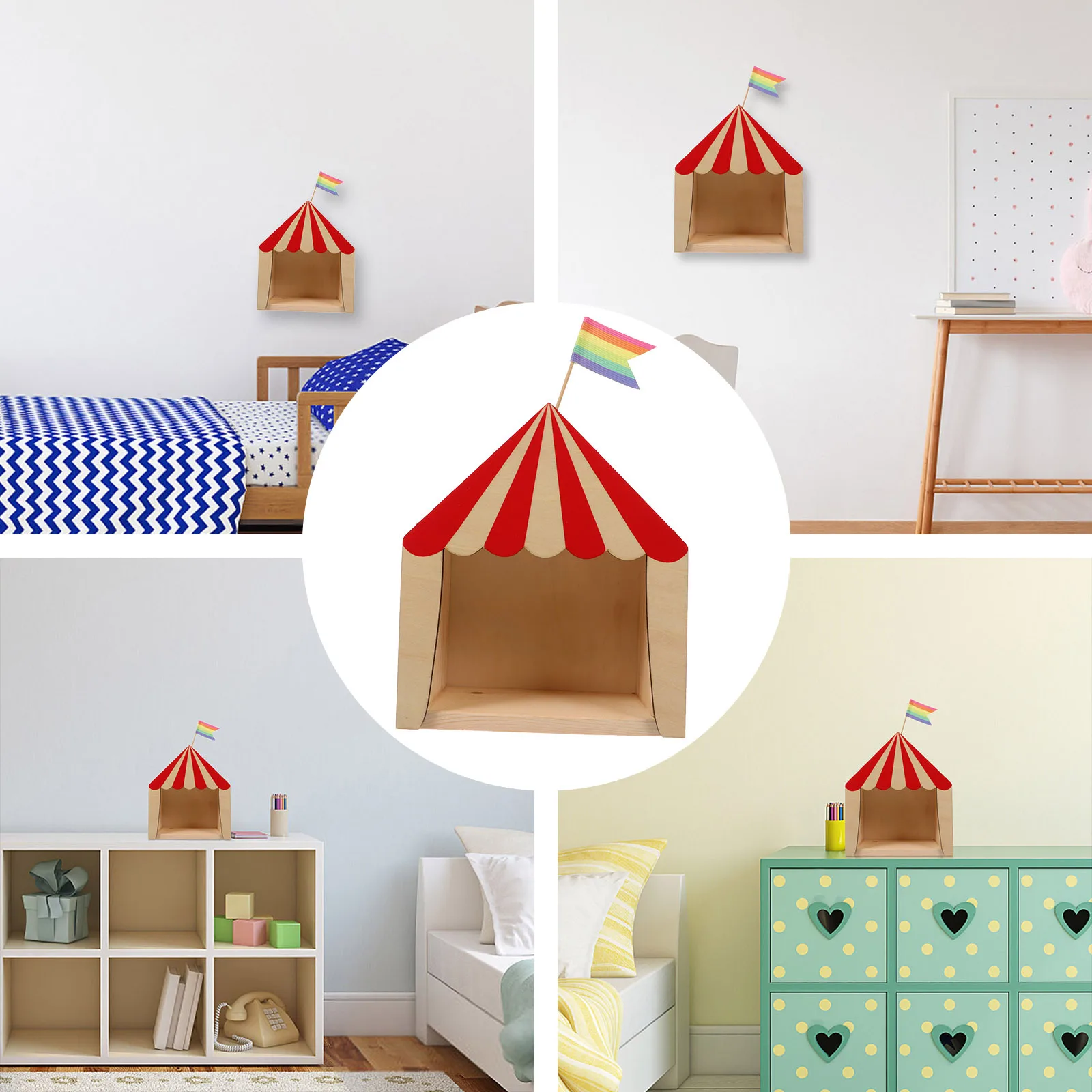 

1Pcs Shape Storage Rack Eco-Friendly Material Stylish Kid's Room Decorative Storage Shelf Lovely Desktop Ornament