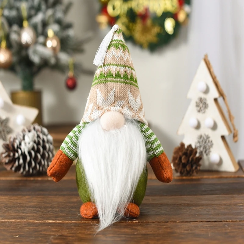 2 Pcs Lovely Thanksgiving Decorations Gnome with Long Rudolph Dwarf Elves Figurine Harvest Thanksgiving