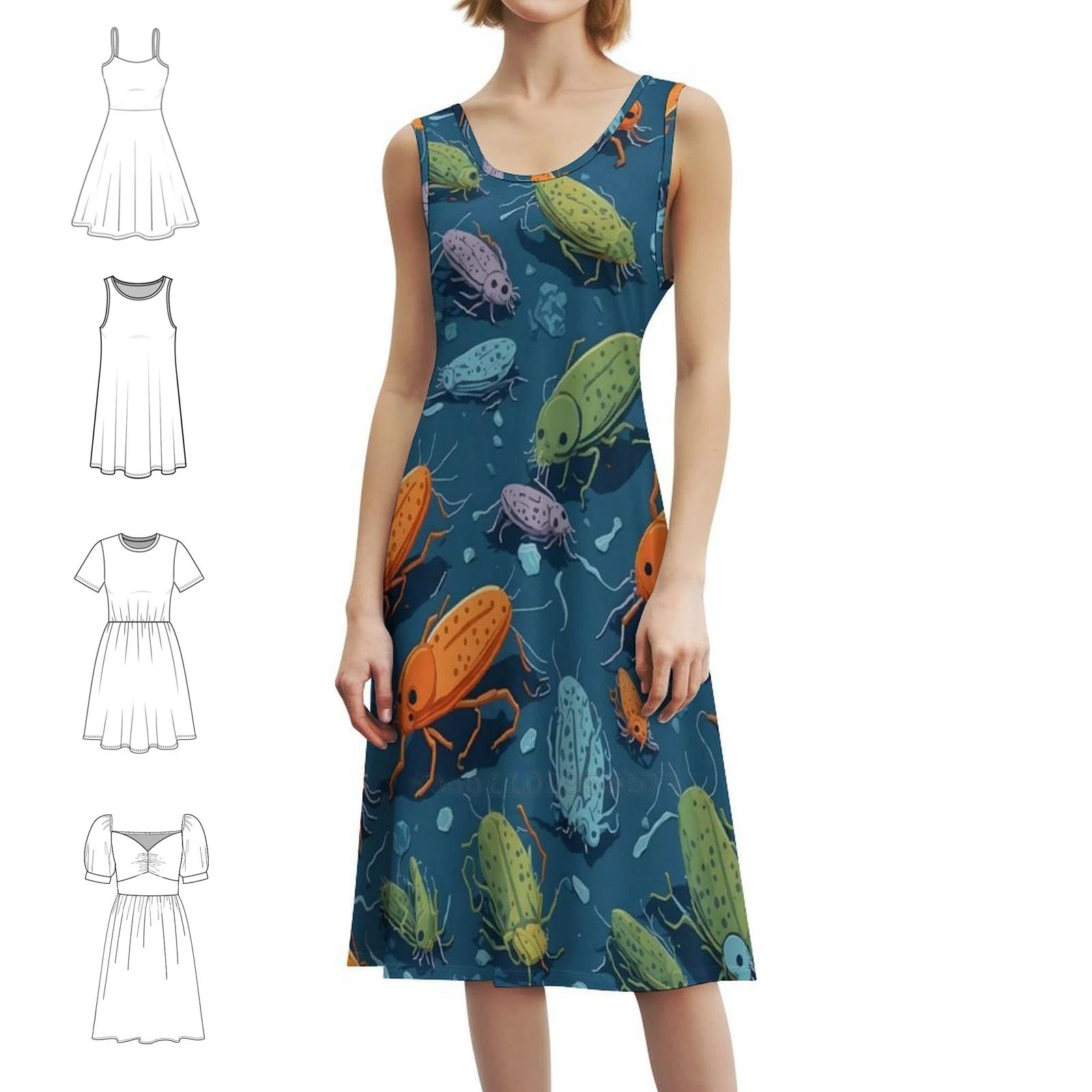 

Daphnia Boho шикарное платье элегантное модное пляжное свадебное платье Daphnia Plankton Zooplankton биологическая женская одежда