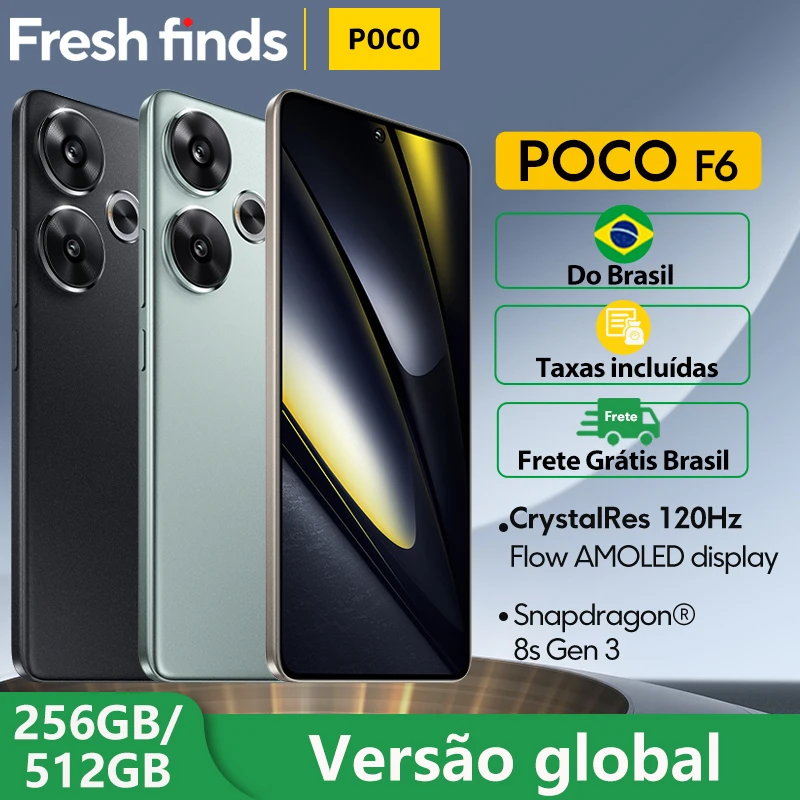 NEW POCO F6 Smartphone Snapdragon®8s Gen 3 1.5K CrystalRes AMOLED 90W Turbo Charging 5000mAh Battary 50MP dual camera with OIS