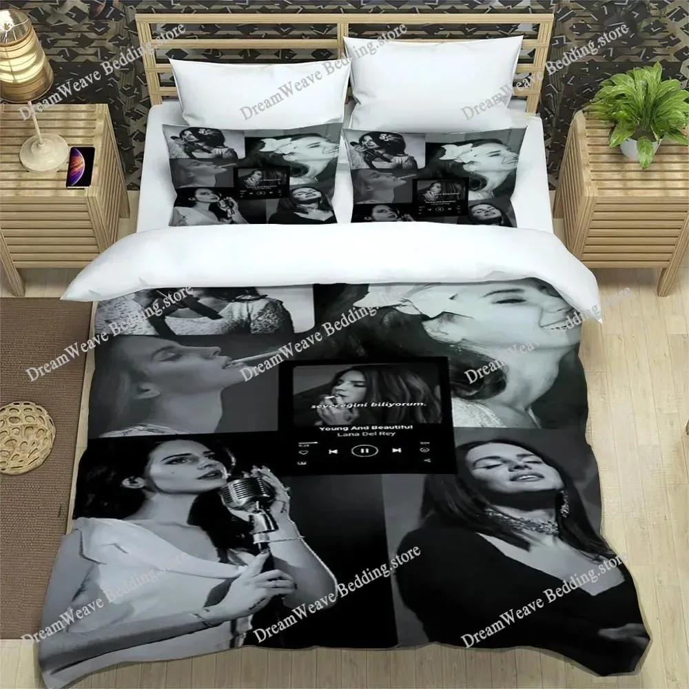 Singer Lana Del Rey Duvet Cover Pillowcase Bedding Set Cute Animation Home Dormitory Room Decoration Boys Gift Luxury Gift