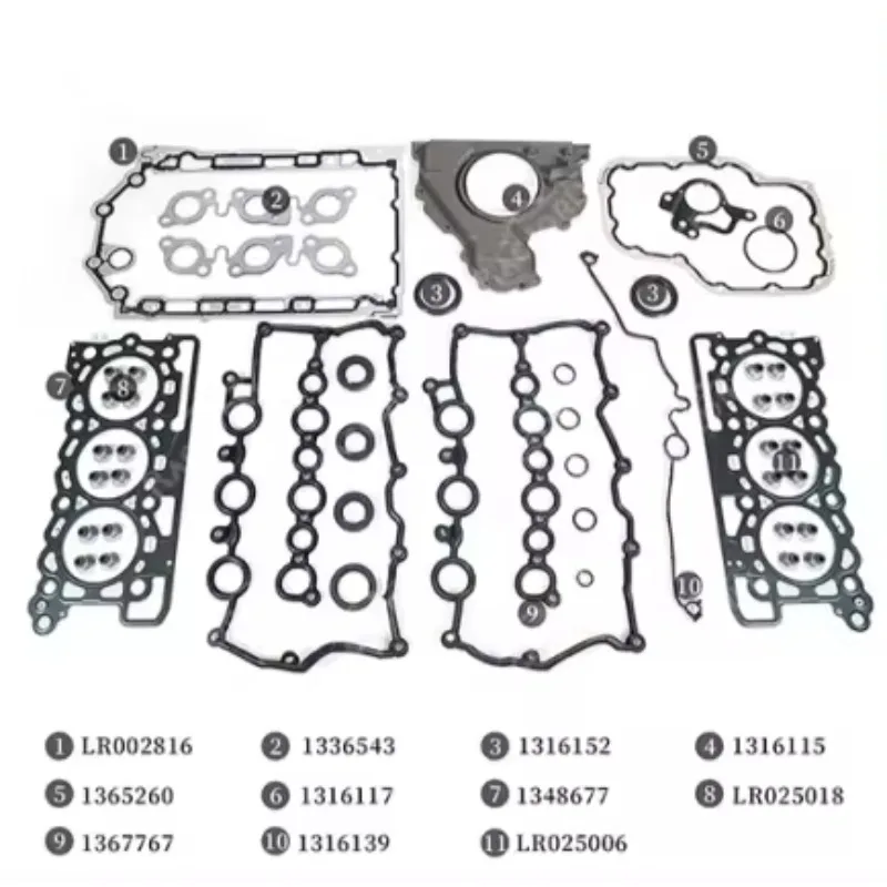 

Factory Engine Overhaul Gasket Kit LR009723 Full Gasket Set for Land Rover 276DT 2.7T TDV6 DIESEL