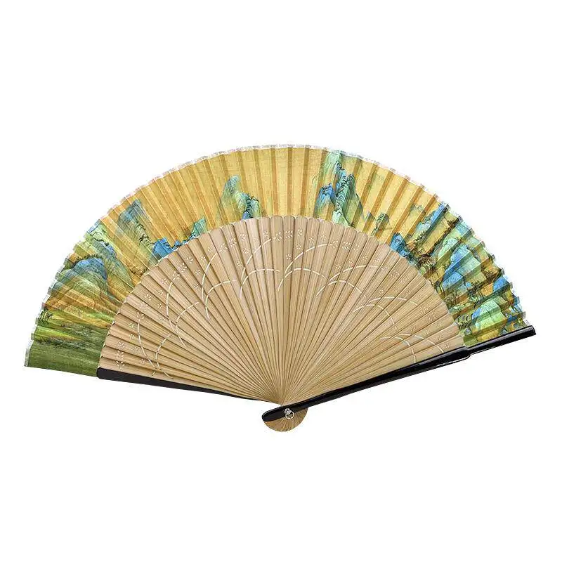 

Chinese Style Classical Folding Fan Portable Hanfu Qipao Catwalk Dancing Show Fan Exclusive Classical Beauty Summer Hand Fans