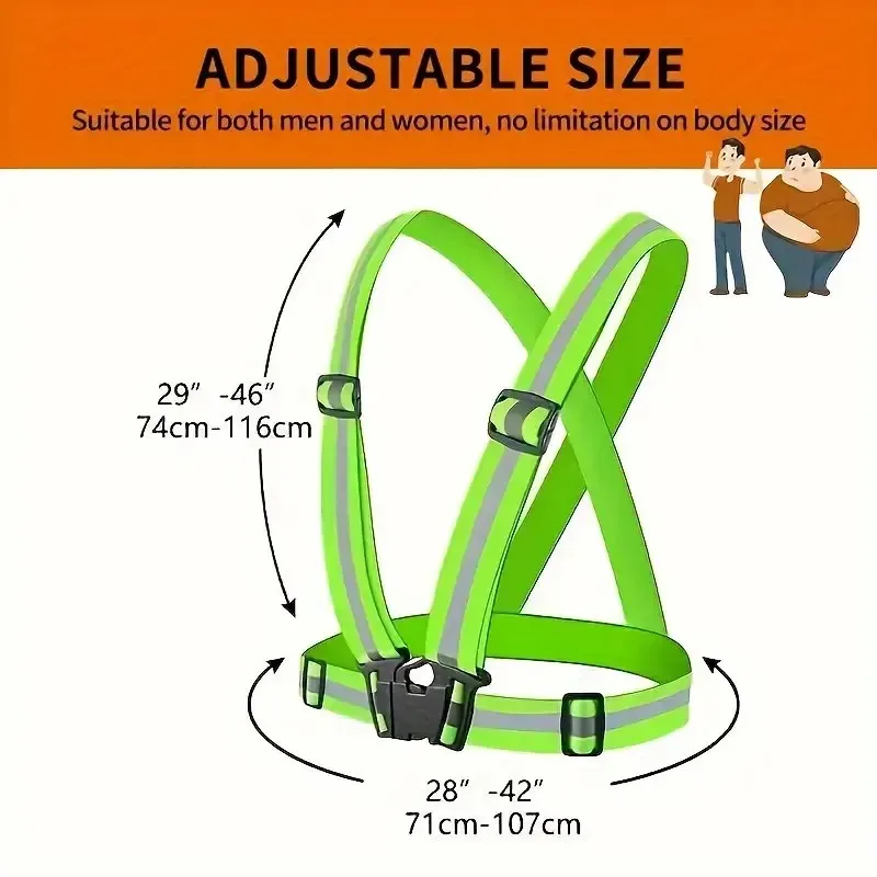 

Reflective Vest Running Gear, High Visibility Adjustable Safety Ves for Night Cycling,Hiking, Jogging,Dog Walking