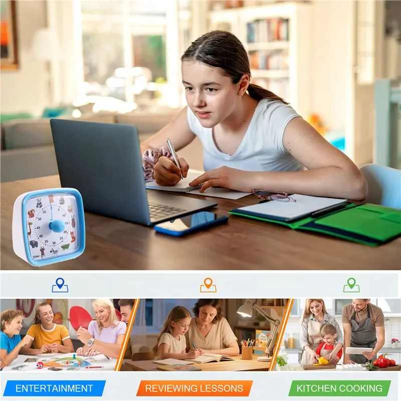 A69efor Primary School Student-Friendly Visual Timer-Multi-Function Electronic Countdown Timer For Kitchen Cooking Compact Desig