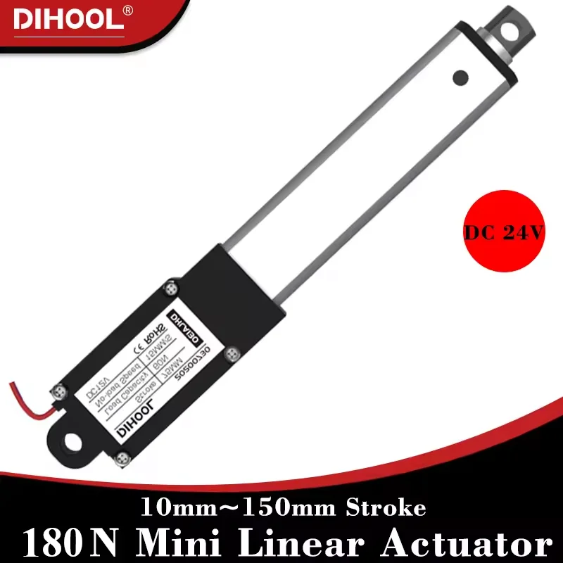 Mini linear actuator 10mm~150mm stroke 180N 18kg Load DC24V electric lifting small size motor for box/windows opener