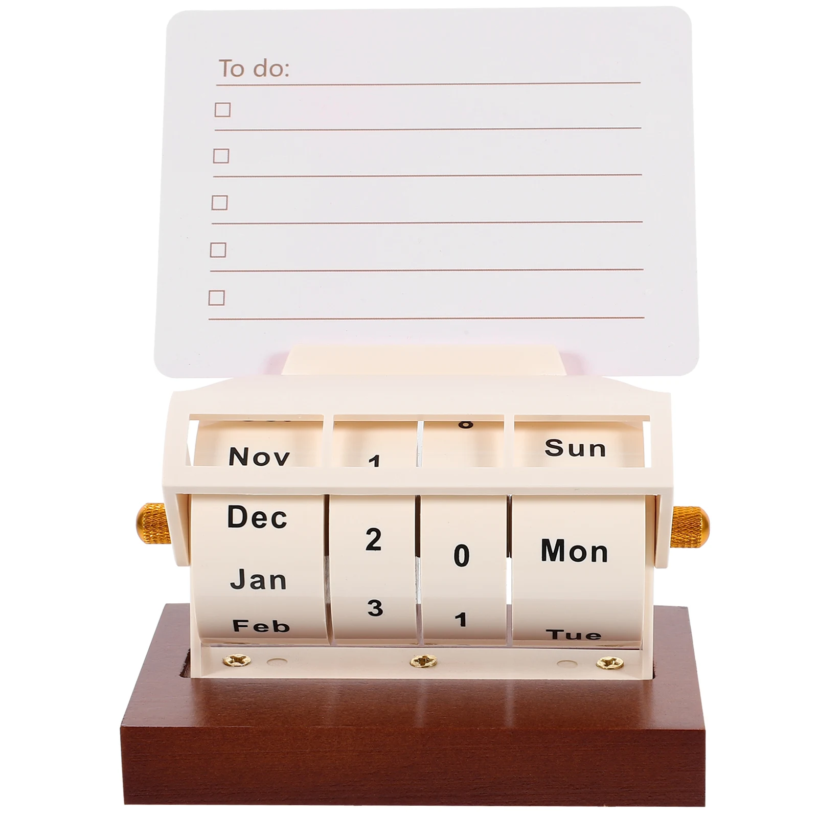 1 Set Cartoon Wood Calendar Household Perpetual Calendar Office Wheeling Calendar Office Supply