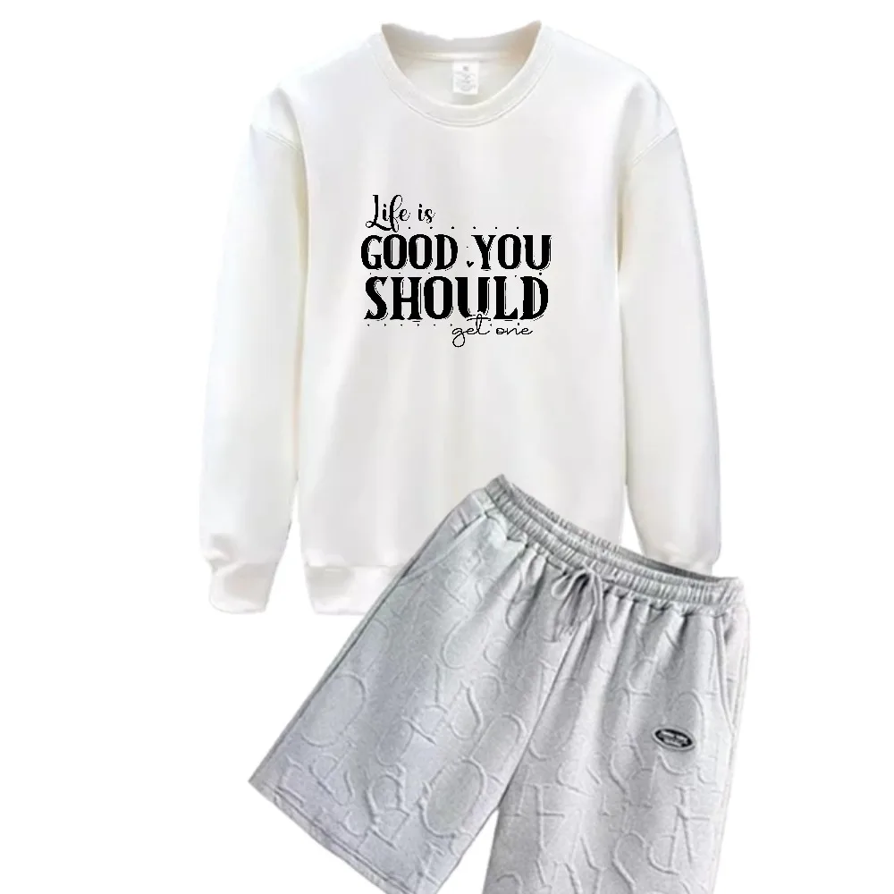 

2025 Casual Men's Set for Spring And Autumn Bold English letter print suits Season Lightweight Comfortable Daily Wear Trendy set
