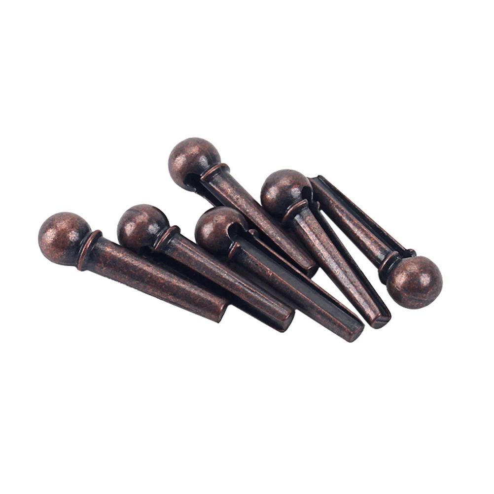 

6pcs Guitar Bridge Accessories Brass Bridge String Studs for Folk Acoustic Guitars Replacement GL26 (Coffee)