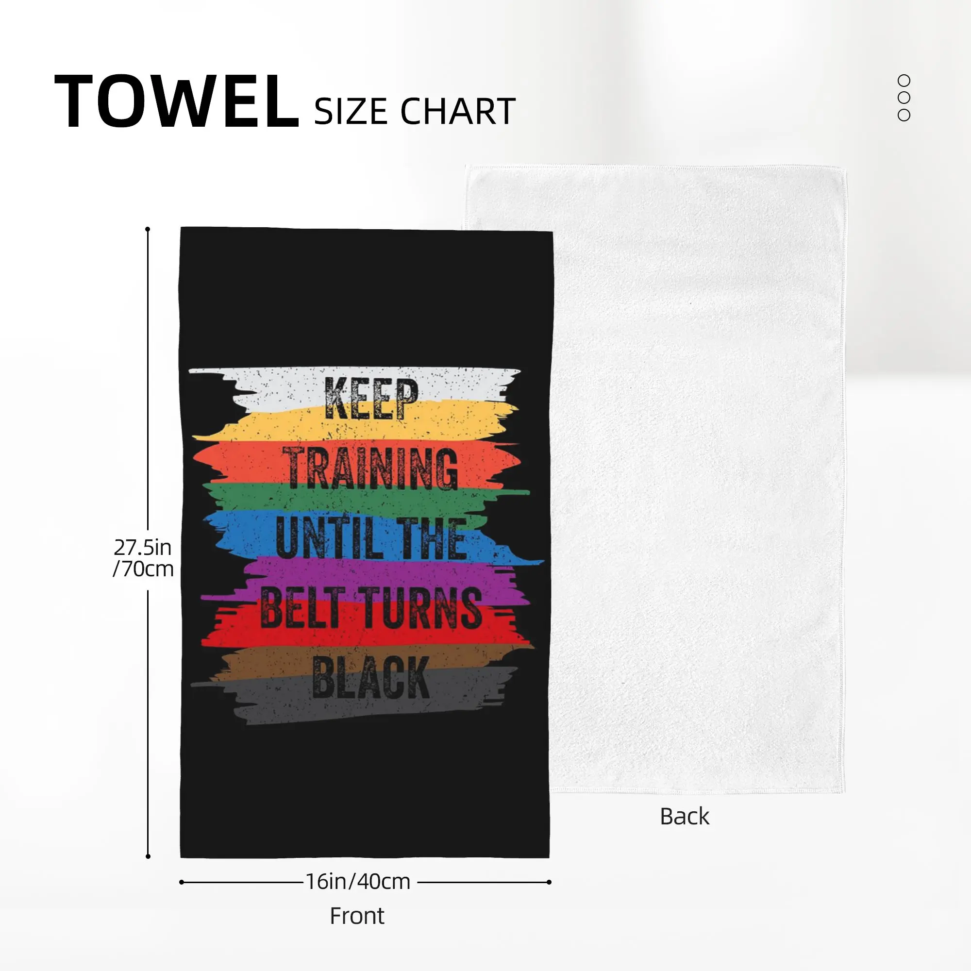 Funny Karate Design Keep Training Until The Belt Turns Black Transp Lightarent Soft Face Towel Quick Dry Pool Bath Cotton Towels